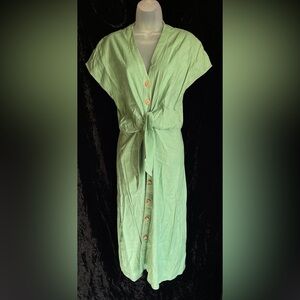 Veronica Beard Green Linen Dress